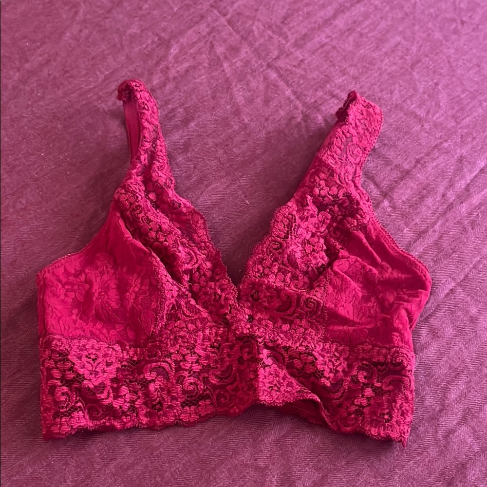 Soma Red Lace Bra with Floral Detailing